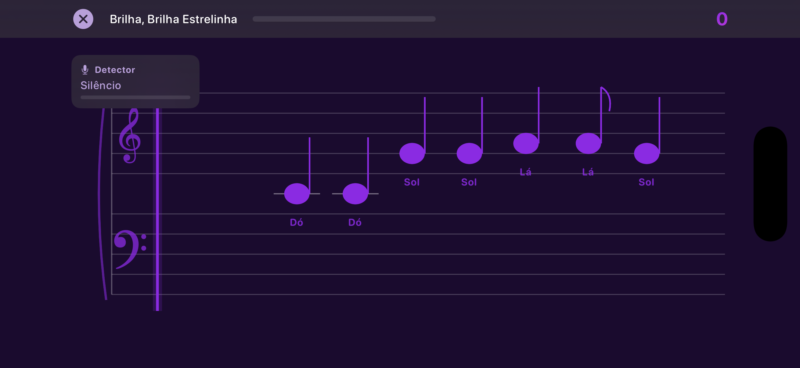 Screenshot modo partitura